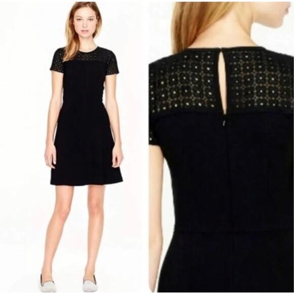 J. Crew Dresses & Skirts - J.Crew black eyelet stretch dress